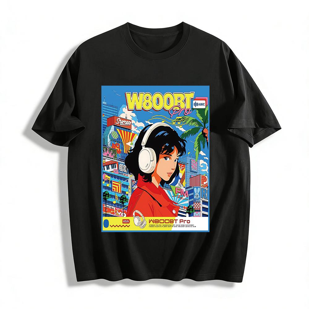 Retro Japanese Anime Style W800BT Pro Headphone Print T-Shirt Unisex Streetwear Loose Casual Short Sleeve Top Pure cotton T-shirt 6XL
Retro Japanese Anime Style W800BT Pro Headphone Print T-Shirt Unisex Streetwear Loose Casual Short Sleeve Top Pure cotton T-shirt 6XL