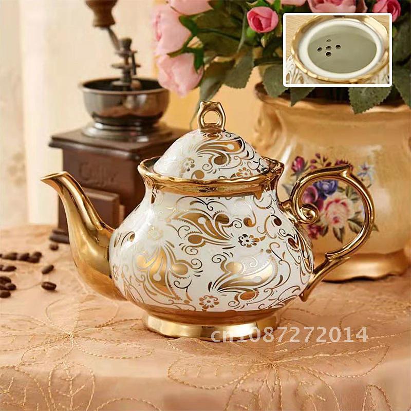 900 мл фильтр британский чайник фарфоровый большой емкости чайник роскошный жаропрочный керамический европейский устойчивый с чайной утварью золотой
900 мл фильтр британский чайник фарфоровый большой емкости чайник роскошный жаропрочный керамический европейский устойчивый с чайной утварью золотой