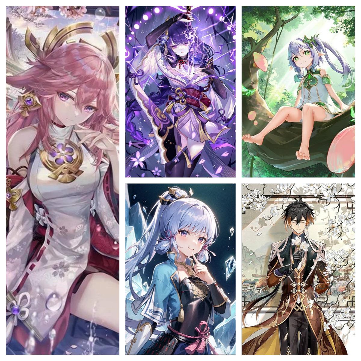 Set of 6 Genshin Impact PVC Cards: Raiden Shogun, Yae Miko, Nahida, Kamisato Ayaka, Zhongli Characters
Set of 6 Genshin Impact PVC Cards: Raiden Shogun, Yae Miko, Nahida, Kamisato Ayaka, Zhongli Characters