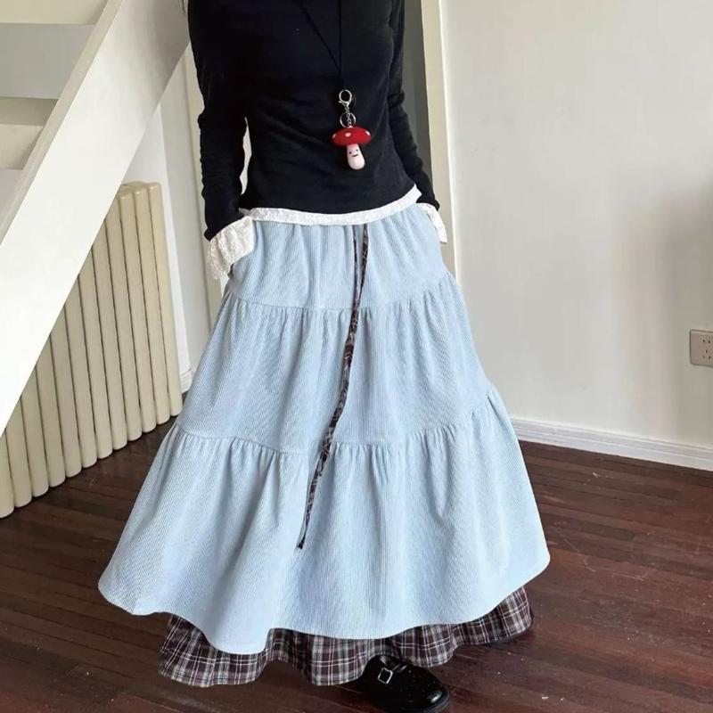 Art Gallery Girl Burán Patchwork Corduroy A-Line Skirt - Vintage High-Waist Blue Heavywork Midi Half Skirt for Fall/Winter XL
Art Gallery Girl Burán Patchwork Corduroy A-Line Skirt - Vintage High-Waist Blue Heavywork Midi Half Skirt for Fall/Winter XL