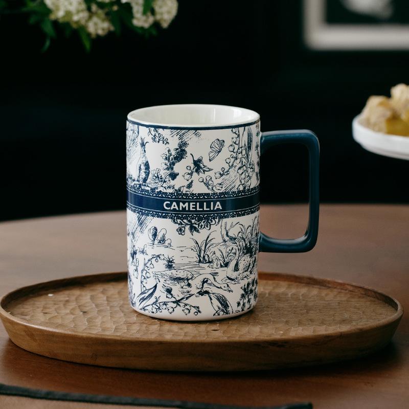 Керамическая кружка в китайском стиле, высокая ценность, для дома, офиса, для пары, большая вместимость, сувенирный подарок, новая чашка для воды 400ml