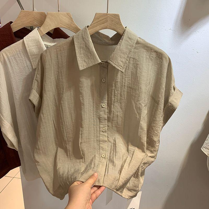 Loose Short Sleeve Shirt Women s Roll up Sleeve Design Summer New Style Anti-Aging Fashionable Top Small Audience Design 2XL хакі
Loose Short Sleeve Shirt Women s Roll up Sleeve Design Summer New Style Anti-Aging Fashionable Top Small Audience Design 2XL хакі