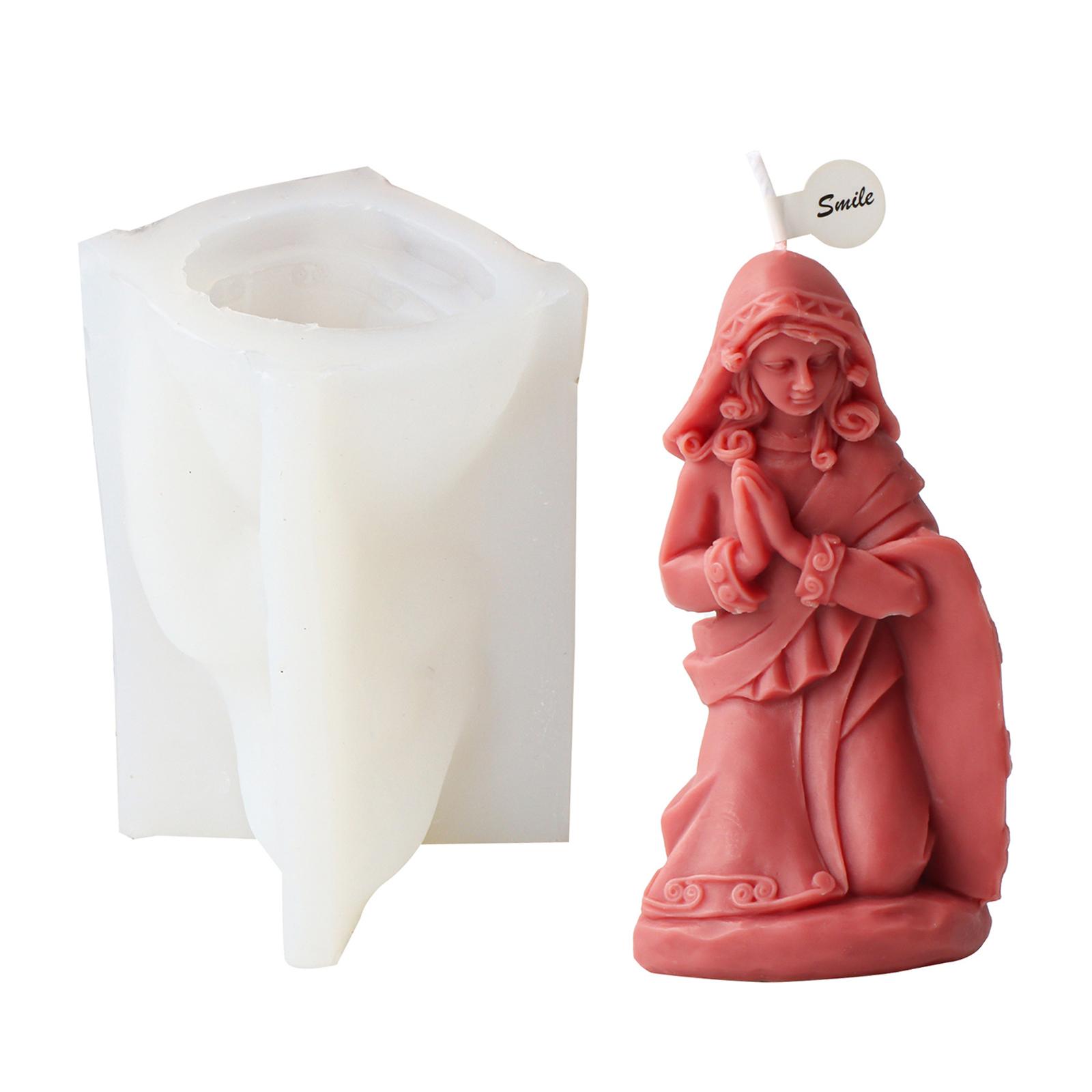 Силиконовая форма для свечей в форме девственницы для мыла ручной работы, гипсовая смола, свеча для ароматерапии, силиконовая форма для украшения рабочего стола