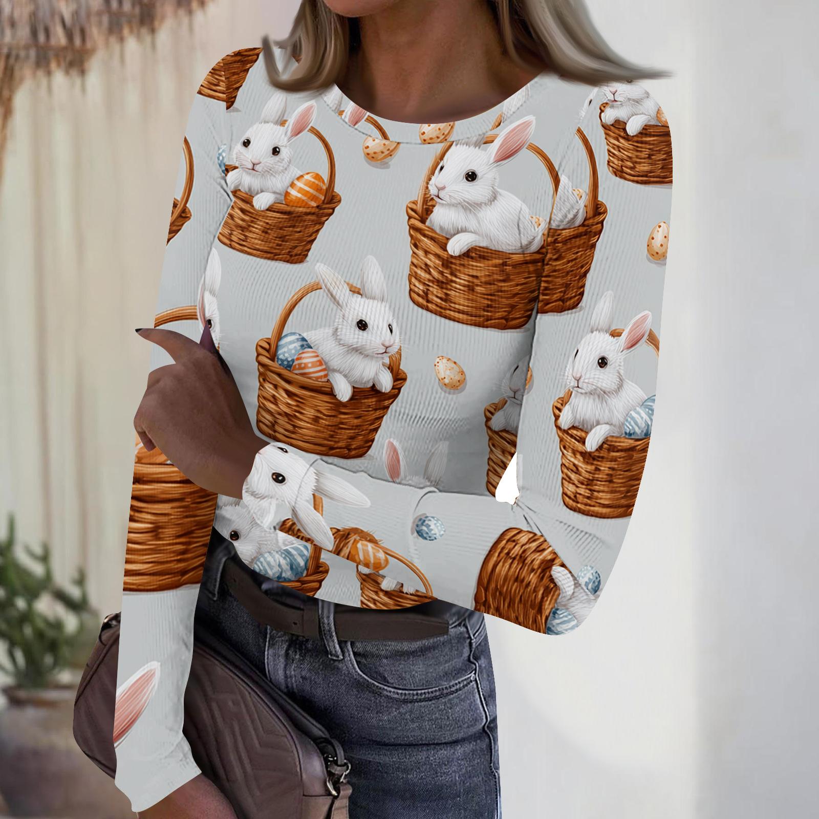 Women s Casual Fashion Round Neck Easter Print Long Sleeve Ribbed Top L
Women s Casual Fashion Round Neck Easter Print Long Sleeve Ribbed Top L