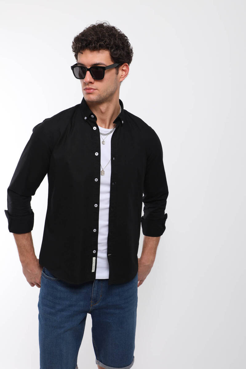 Мужская прямая рубашка с длинным рукавом черная XL чёрный
Мужская прямая рубашка с длинным рукавом черная XL чёрный