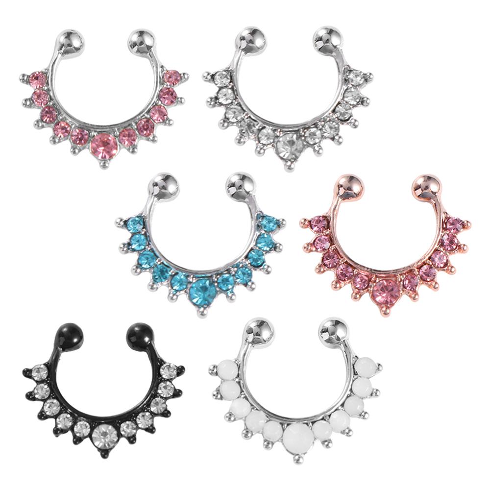 Unisex Cool Metal Rhinestone U Shape Geometric Nose Stud Body Jewelry Fake Nose Ring Bear Nose Cuff B
Unisex Cool Metal Rhinestone U Shape Geometric Nose Stud Body Jewelry Fake Nose Ring Bear Nose Cuff B