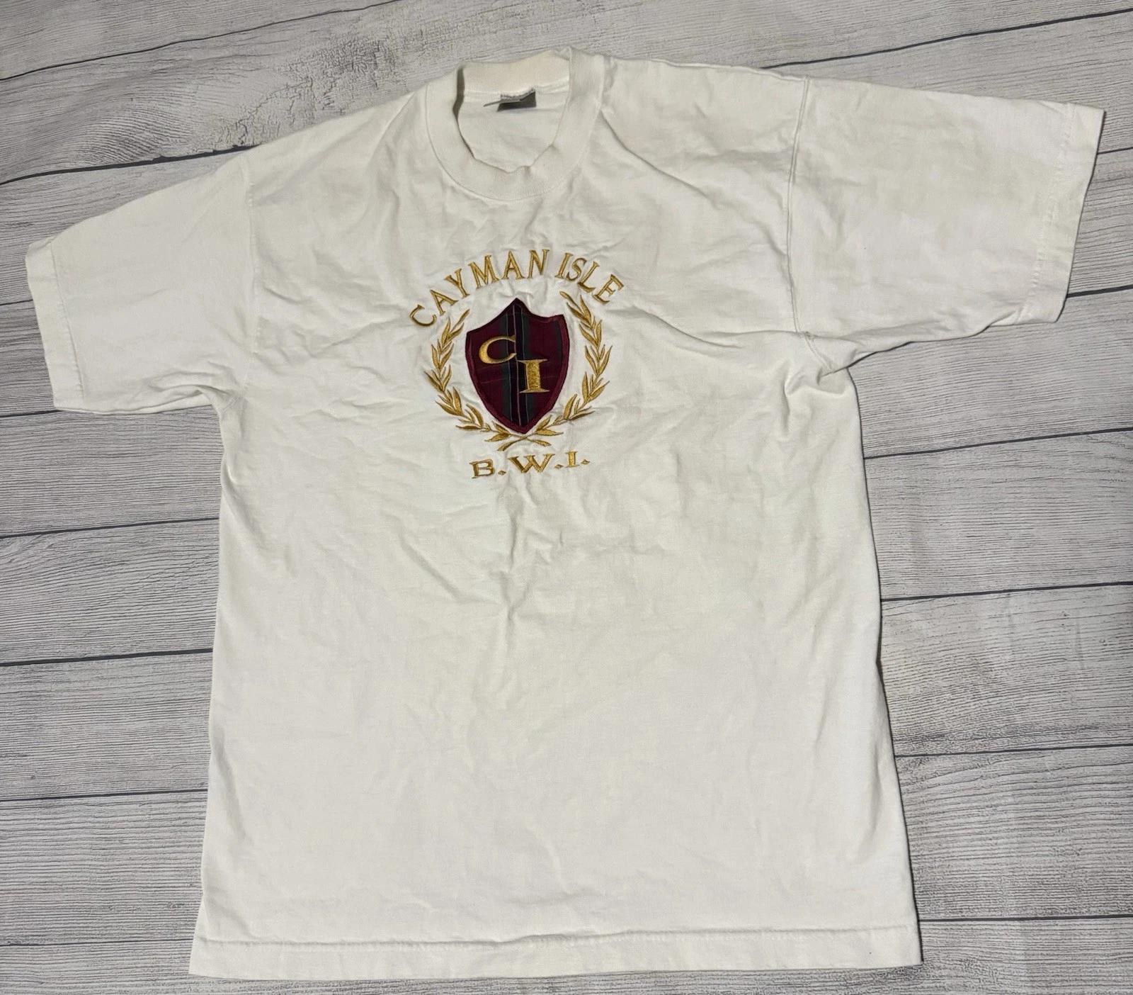 Vintage Cayman Islands Isle BWI T Shirt British West Indies Embroidered Size L XL
Vintage Cayman Islands Isle BWI T Shirt British West Indies Embroidered Size L XL