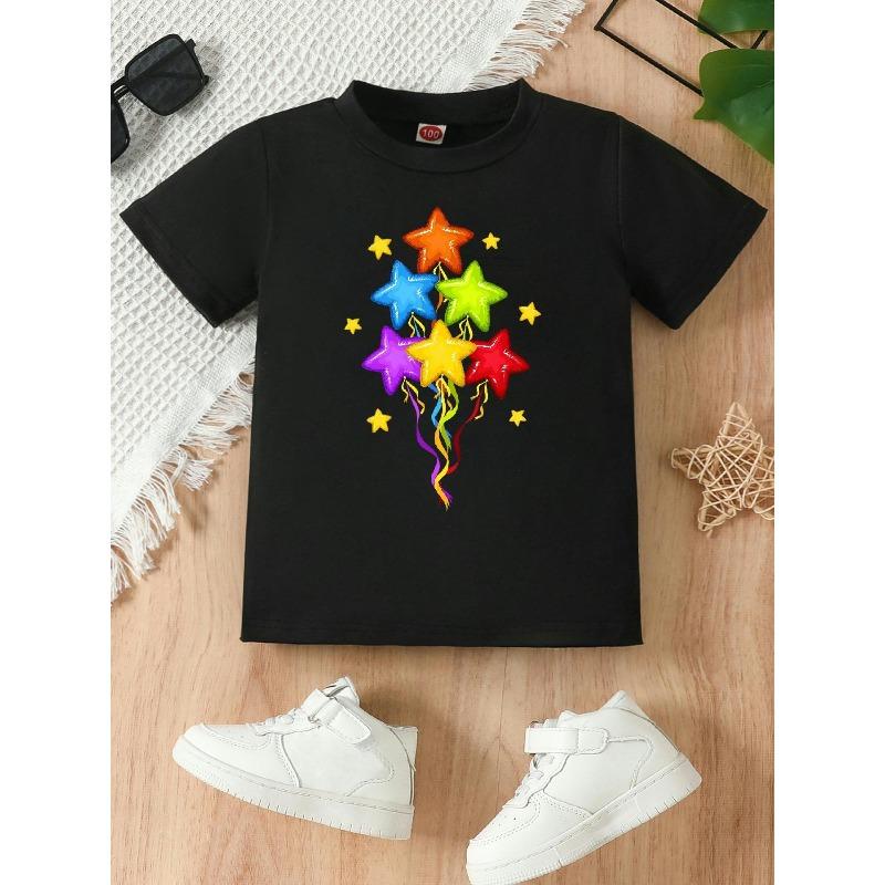 European sizes Girls T-shirt with Star and Balloon Print | Crew Neck, Casual Style, Medium Stretch Fabric, Perfect Gift for Little Ones 98cm чёрный
European sizes Girls T-shirt with Star and Balloon Print | Crew Neck, Casual Style, Medium Stretch Fabric, Perfect Gift for Little Ones 98cm чёрный