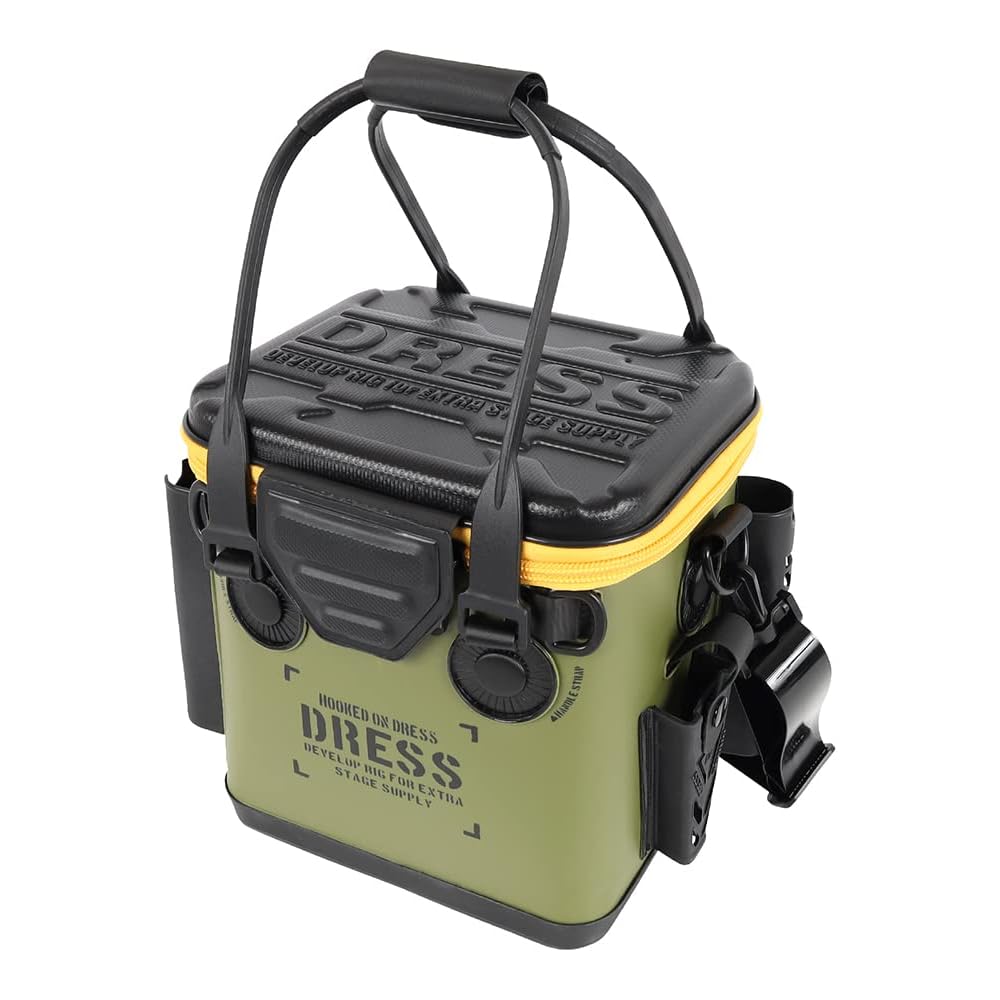 Dress Micro Bucket Bag, Olive/Black (with Mesh Pocket), Approx. 12L, EVA, Multifunctional Fishing Bucket/Tackle Bag with Rod Holder, Waterproof Storag
Dress Micro Bucket Bag, Olive/Black (with Mesh Pocket), Approx. 12L, EVA, Multifunctional Fishing Bucket/Tackle Bag with Rod Holder, Waterproof Storag
