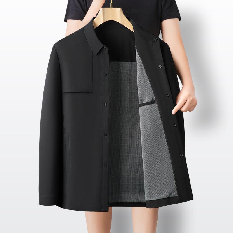 Мужская повседневная короткая куртка Осень Новая для людей среднего и молодого возраста Универсальная однотонная куртка с лацканами 4XL чёрный