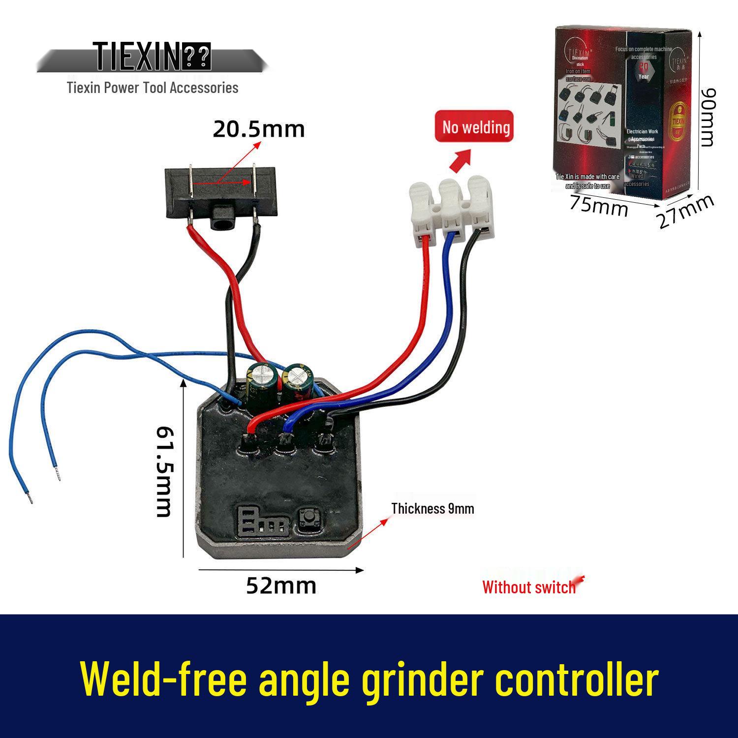 Solderless Quick-Plug Brushless Angle Grinder Controller Adapter 00094
Solderless Quick-Plug Brushless Angle Grinder Controller Adapter 00094