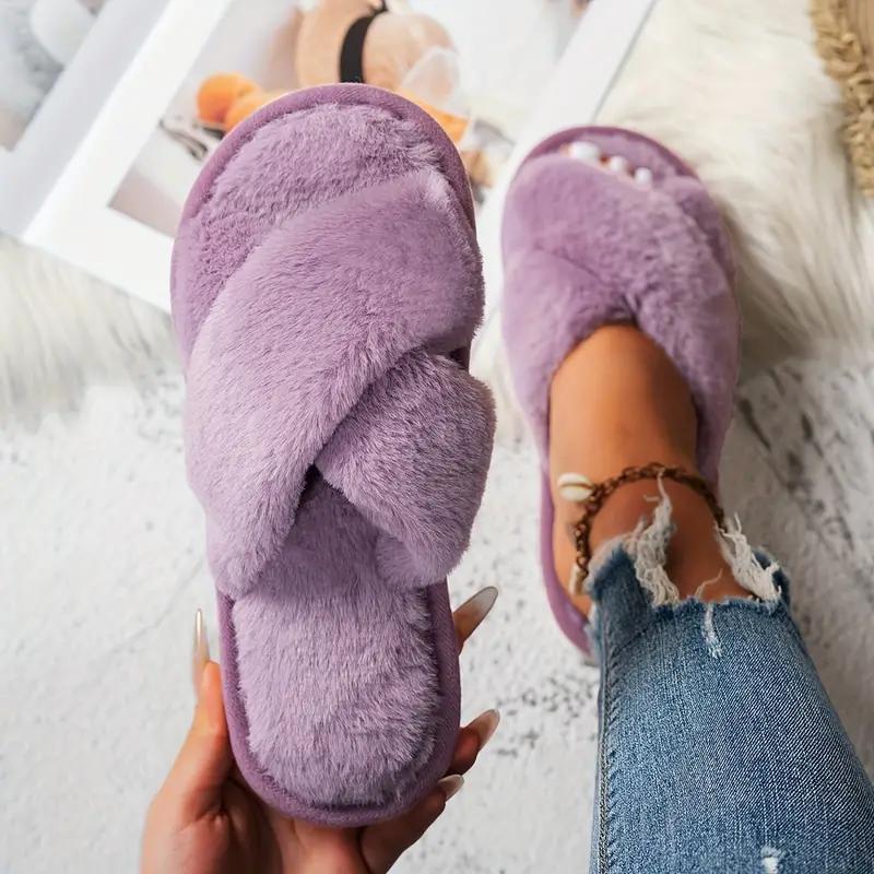 Женские уютные плюшевые шлепанцы с открытым носком и перекрещивающимися ремешками - Мягкие, пушистые домашние тапочки для комфорта осенью и зимой, домашняя обувь 40-41 фиолетовый
Женские уютные плюшевые шлепанцы с открытым носком и перекрещивающимися ремешками - Мягкие, пушистые домашние тапочки для комфорта осенью и зимой, домашняя обувь 40-41 фиолетовый