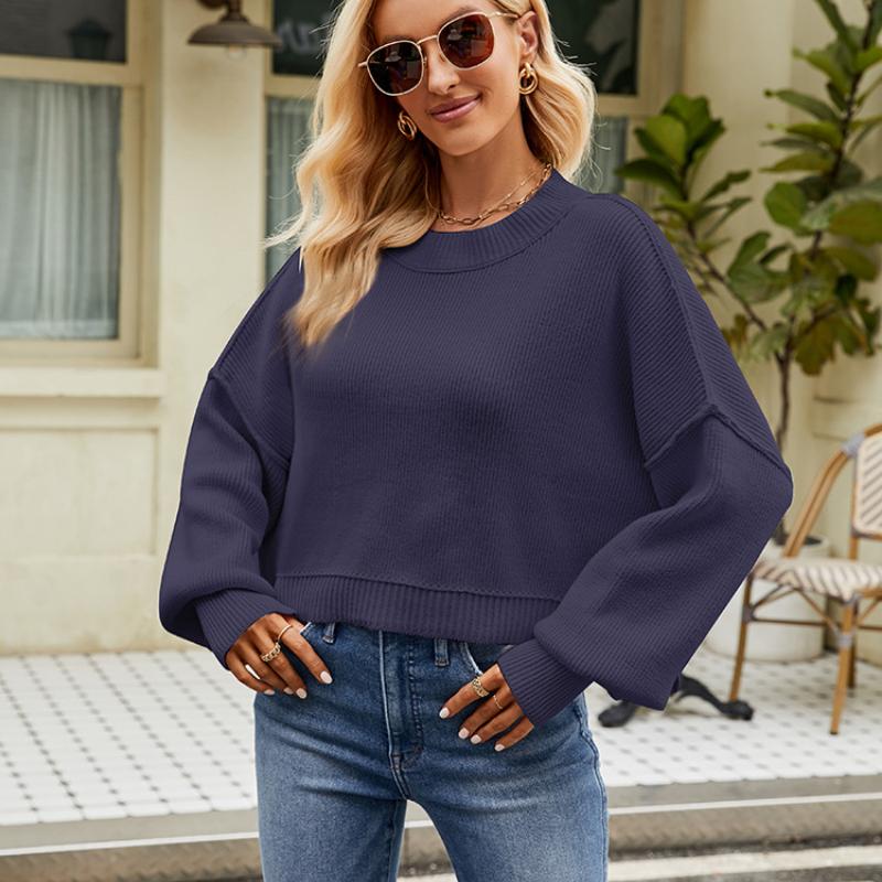 Модный вязаный свитер с длинными рукавами, осенне-зимний женский свободный короткий свитер XL
Модный вязаный свитер с длинными рукавами, осенне-зимний женский свободный короткий свитер XL