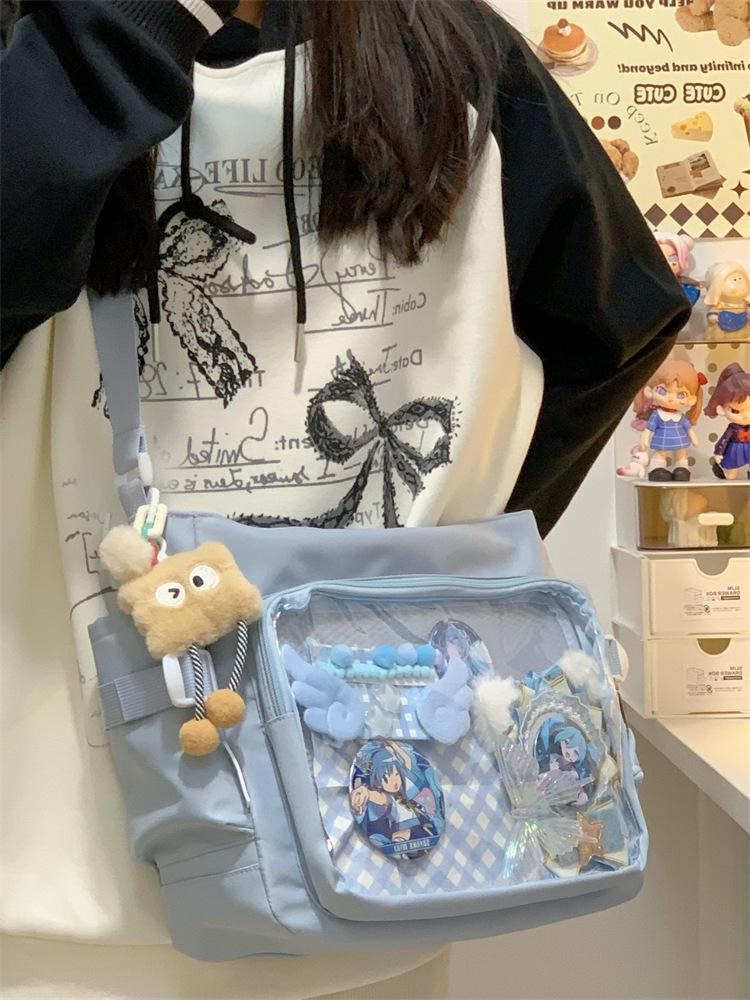 Препі Мінімалістична Аніме Сумка-Месенджер - Велика Місткість, Прозорий Бейдж, Жіноча Кросбоді Іта-Сумка 35*12*27 синій
Препі Мінімалістична Аніме Сумка-Месенджер - Велика Місткість, Прозорий Бейдж, Жіноча Кросбоді Іта-Сумка 35*12*27 синій