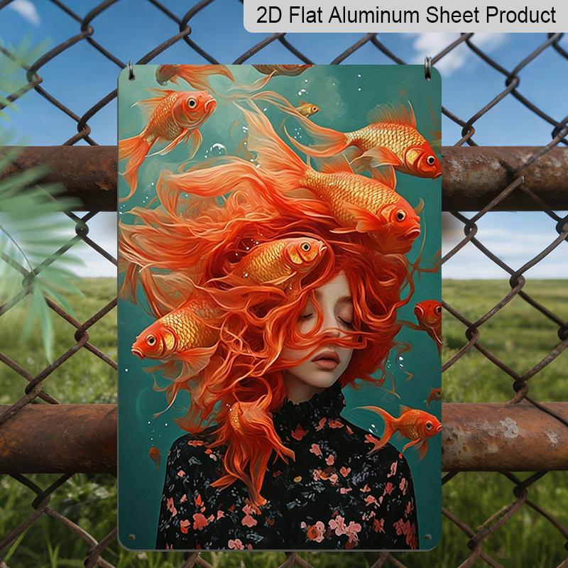 2D Flat, Surreal Goldfish Hair Woman Aluminum Sign - Whimsical Home Decor, Fantasy Themed Bedroom, Art Studio Wall, Whimsical Living Room, Teen Room 20*30cm
2D Flat, Surreal Goldfish Hair Woman Aluminum Sign - Whimsical Home Decor, Fantasy Themed Bedroom, Art Studio Wall, Whimsical Living Room, Teen Room 20*30cm