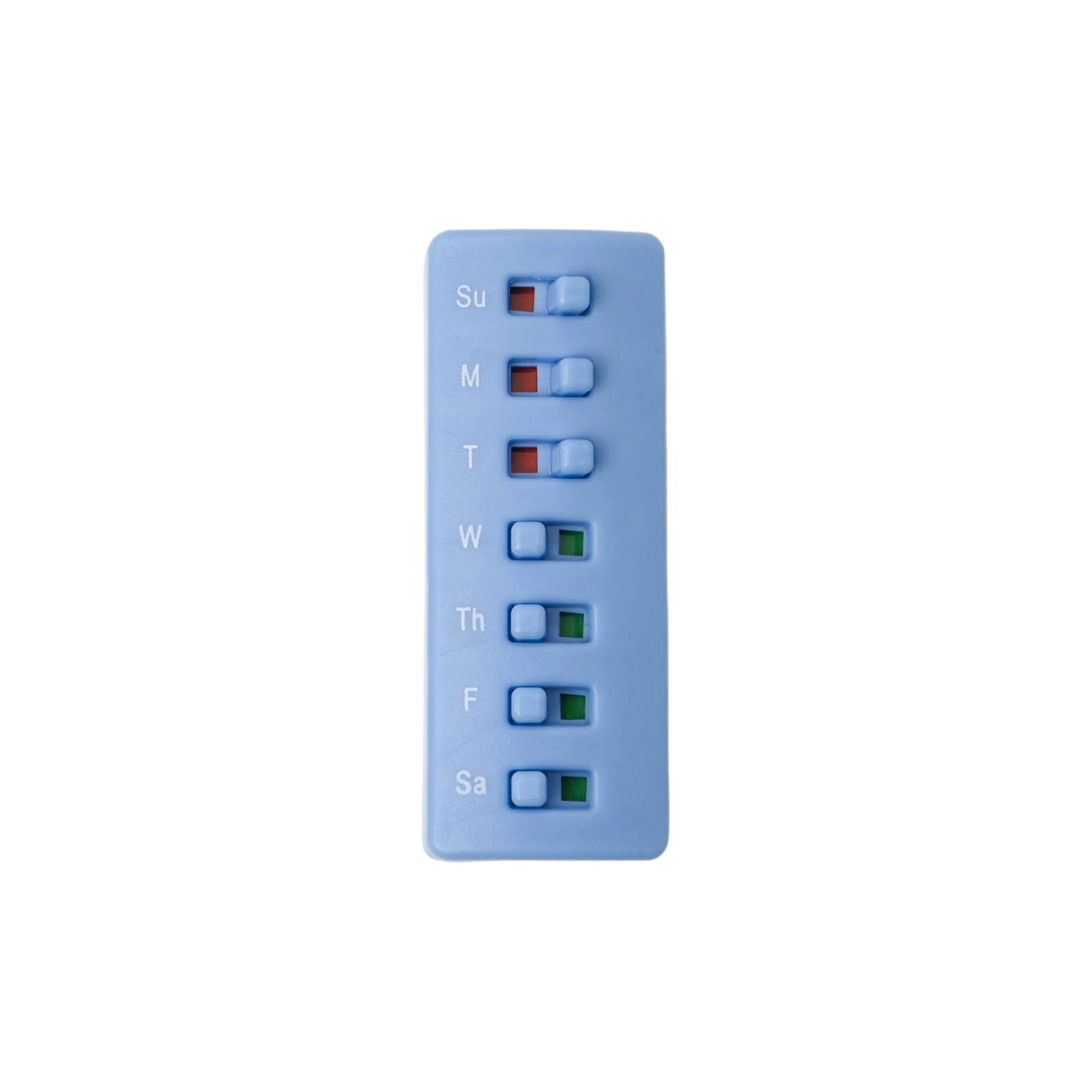 Weekly Pill Reminder Tracker Tool with Individual Day Sliders for Medication Management and Daily Dose Tracking for Seven Days Use
Weekly Pill Reminder Tracker Tool with Individual Day Sliders for Medication Management and Daily Dose Tracking for Seven Days Use