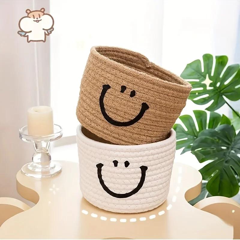 Charming Smile Woven Storage Basket - Compact Organizer for Cosmetics, Brushes & Pens - Ideal for Desk, Office, Dorm Decor білий
Charming Smile Woven Storage Basket - Compact Organizer for Cosmetics, Brushes & Pens - Ideal for Desk, Office, Dorm Decor білий