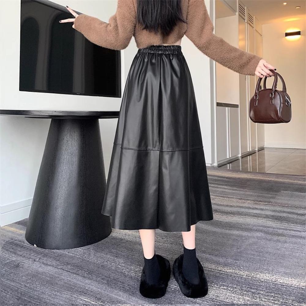 Classic Long Skirt Black PU A-line Skirt Retro Simplicity Leather Skirts Spring Autumn M чорний
Classic Long Skirt Black PU A-line Skirt Retro Simplicity Leather Skirts Spring Autumn M чорний