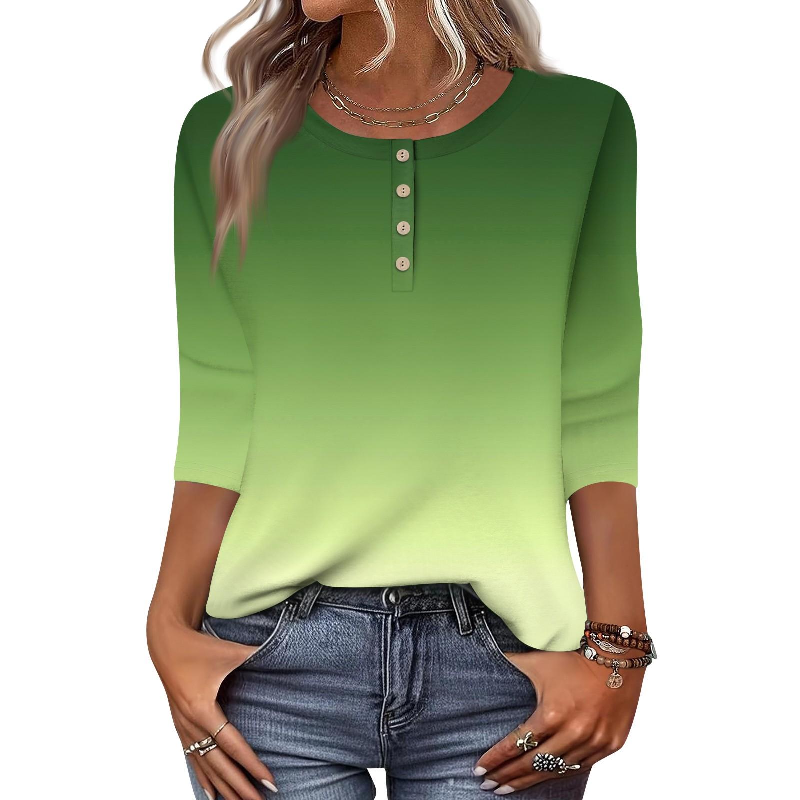 Женские топы с рукавами 3/4 и цветочным принтом, рубашки с застежкой на пол-пуговицы, летняя блузка с круглым вырезом XXL
Женские топы с рукавами 3/4 и цветочным принтом, рубашки с застежкой на пол-пуговицы, летняя блузка с круглым вырезом XXL