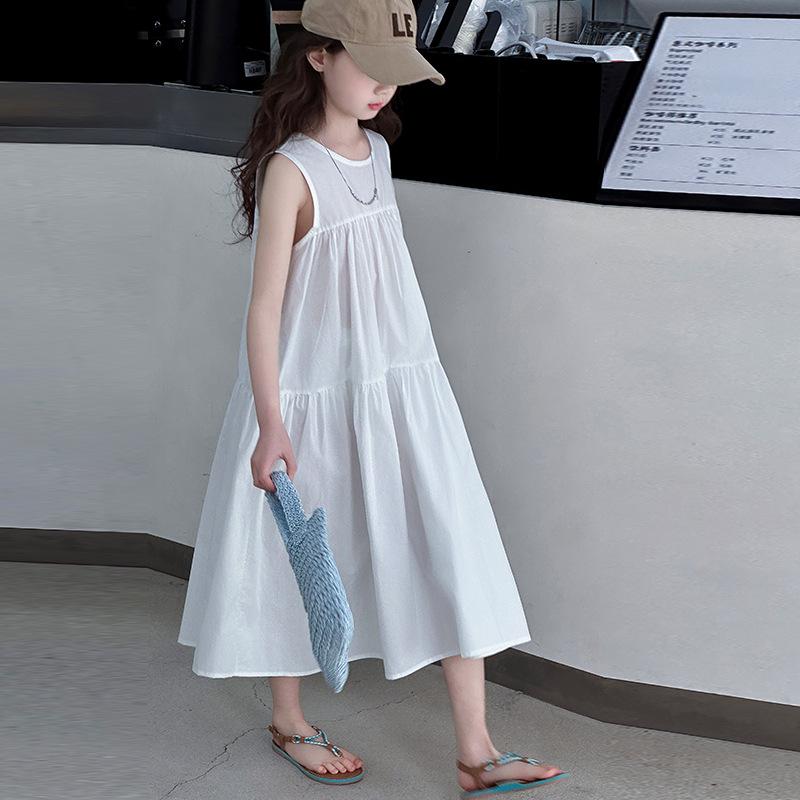 Girls Summer 2025 Sleeveless Cotton Princess Dress - Knee-Length Fashion for Big Kids 140 cm білий
Girls Summer 2025 Sleeveless Cotton Princess Dress - Knee-Length Fashion for Big Kids 140 cm білий