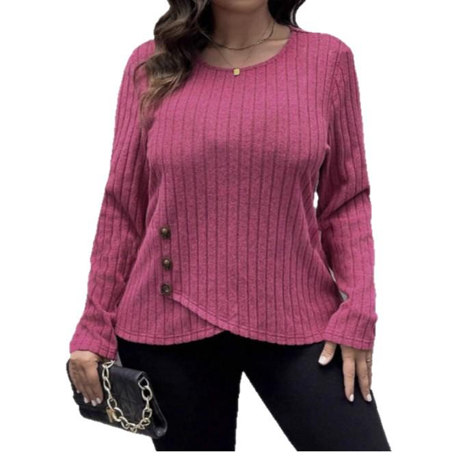 Autumn/Winter 2025 Ribbed Crew Neck Long Sleeve Irregular Hem Casual T-shirt 5XL маджента
Autumn/Winter 2025 Ribbed Crew Neck Long Sleeve Irregular Hem Casual T-shirt 5XL маджента