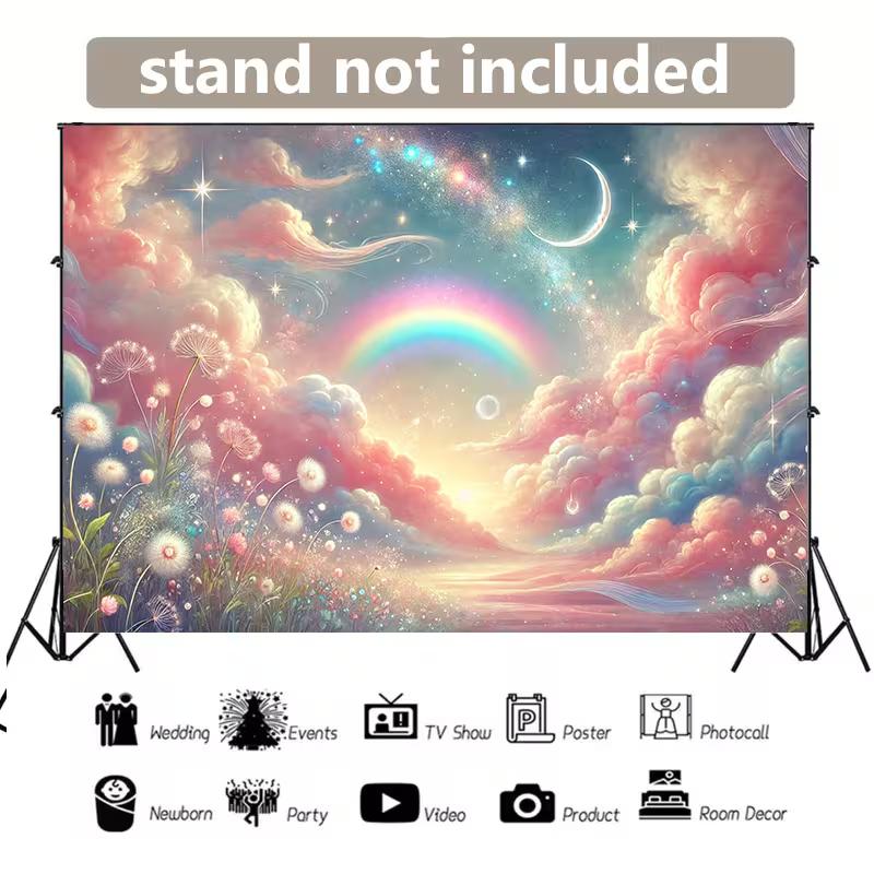 2D Whimsical Pastel Cloud Backdrop with Starry Sky & Rainbow Newborn & Gender Reveal Background 47.2x31.5inch/120*80cm
2D Whimsical Pastel Cloud Backdrop with Starry Sky & Rainbow Newborn & Gender Reveal Background 47.2x31.5inch/120*80cm