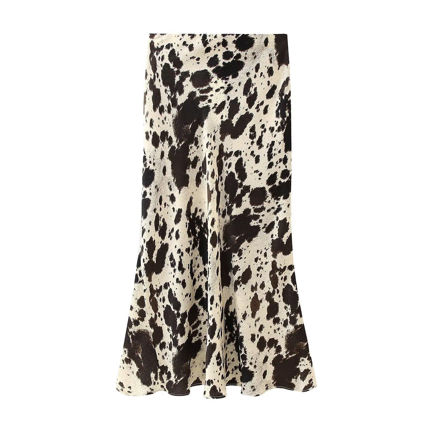 Spring Women s Animal Print Satin Midi Skirt L прохладный черный
Spring Women s Animal Print Satin Midi Skirt L прохладный черный