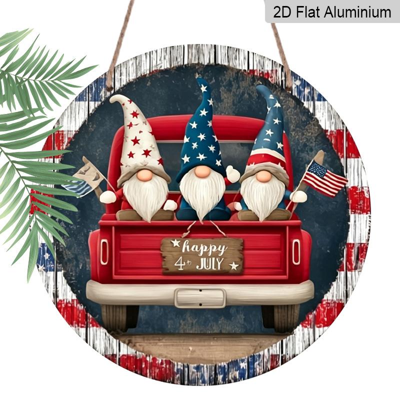 2D Flat - Vintage Round Metal Sign Featuring a 2D Flat Design of a Gnome Celebrating The 4Th of July with a Truck, Perfect for Independence Day, USA 7.87×7.87inch
2D Flat - Vintage Round Metal Sign Featuring a 2D Flat Design of a Gnome Celebrating The 4Th of July with a Truck, Perfect for Independence Day, USA 7.87×7.87inch
