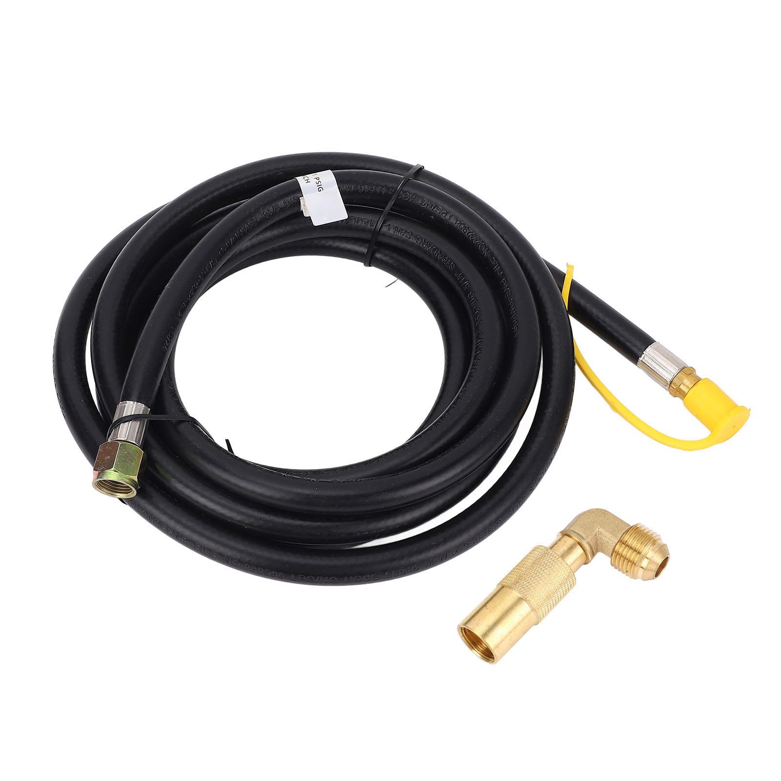 Gas Quick Connect Hose 12ft Length Brass and PVC RV Grill Connector Hose with Elbow Adapter
Gas Quick Connect Hose 12ft Length Brass and PVC RV Grill Connector Hose with Elbow Adapter