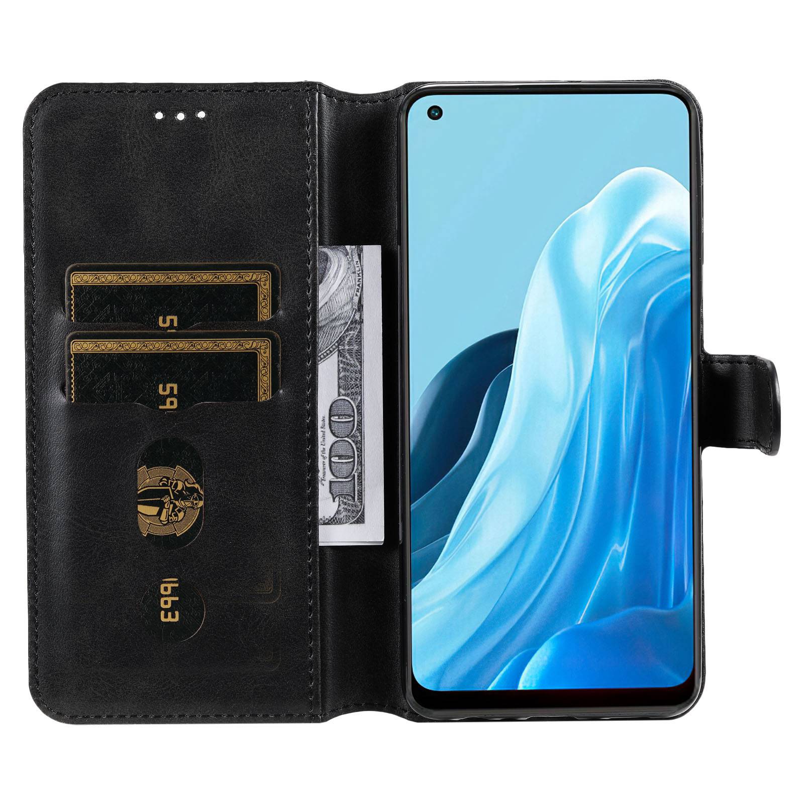 For Oppo Reno7 5G (Global)/Find X5 Lite PU Leather Cover Wallet Stand Function Inner TPU Case Black
For Oppo Reno7 5G (Global)/Find X5 Lite PU Leather Cover Wallet Stand Function Inner TPU Case Black