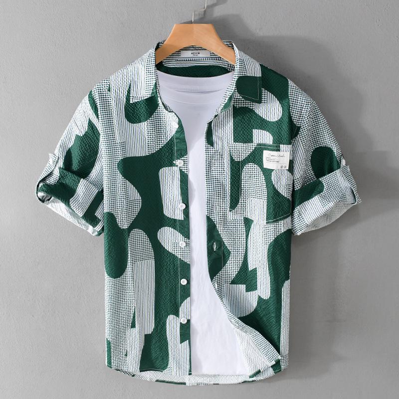 Мужская летняя рубашка с коротким рукавом и текстурой пузырьки в стиле колор-блок - универсальная и удобная XXXL зелёный
Мужская летняя рубашка с коротким рукавом и текстурой пузырьки в стиле колор-блок - универсальная и удобная XXXL зелёный