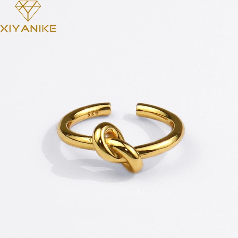 925 Sterling Silver Single Layer Knotted Ring Female Gold Vintage Classic Handmade Jewelry Authentic Accessories resizable
925 Sterling Silver Single Layer Knotted Ring Female Gold Vintage Classic Handmade Jewelry Authentic Accessories resizable