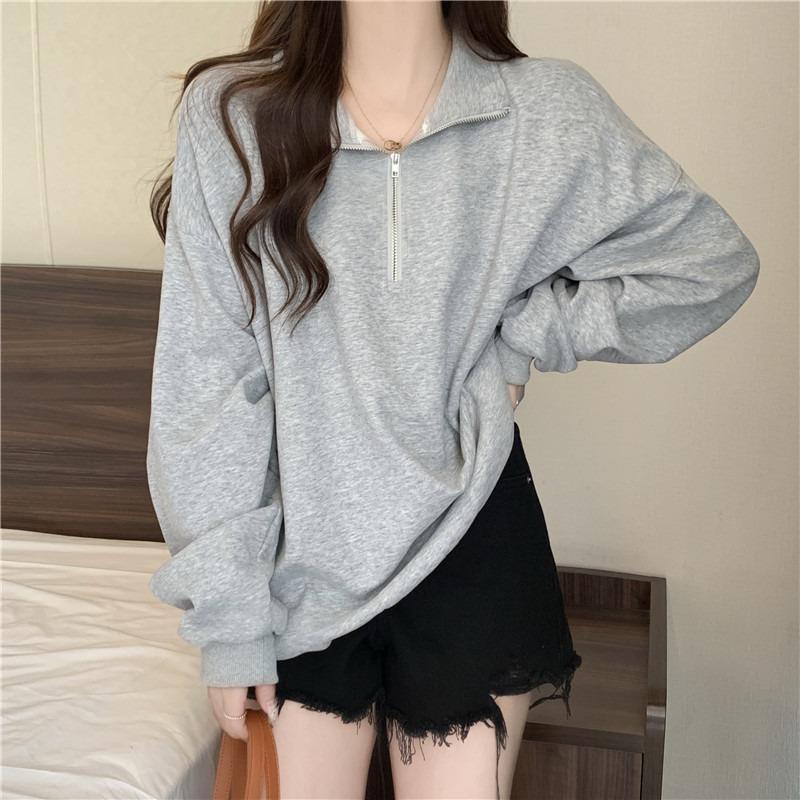 Lo collar long lower clothes missing half zipper pocket sweater women s thin loose large version coat 2XL сірий колір
Lo collar long lower clothes missing half zipper pocket sweater women s thin loose large version coat 2XL сірий колір