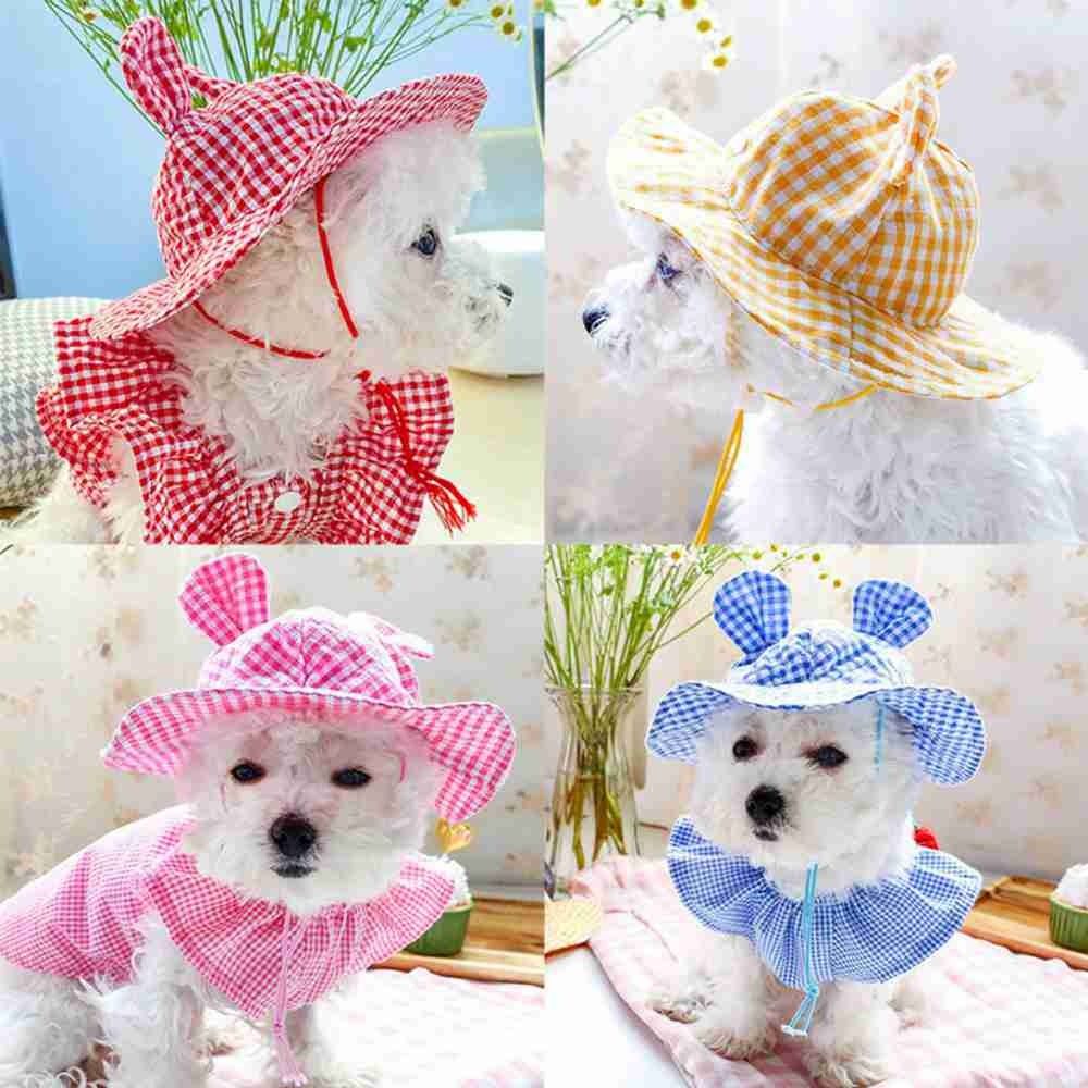 Summer Cat Accessories Ear Plaid Shade Adjustable Dog Cap Dog Sunhat Sun Protective Hat Pet Ear Hat
Summer Cat Accessories Ear Plaid Shade Adjustable Dog Cap Dog Sunhat Sun Protective Hat Pet Ear Hat
