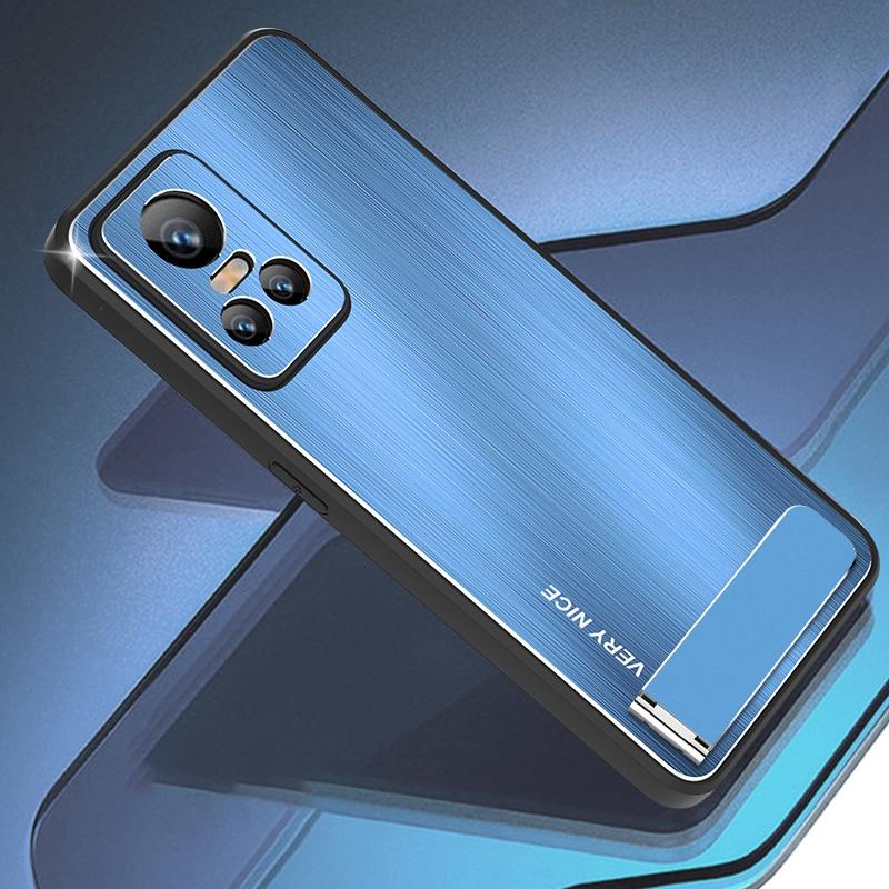 For Realme GT Neo3 TPU Frame Aluminium Alloy Back Brushed Phone Case Kickstand Protective Cover Blue
For Realme GT Neo3 TPU Frame Aluminium Alloy Back Brushed Phone Case Kickstand Protective Cover Blue
