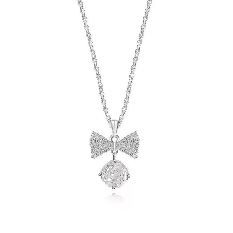 925 Sterling Silver Rose Bow Necklace , Sweet Romantic Princess Style Delicate Collarbone Chain for Women 925 / option 1 золотой
925 Sterling Silver Rose Bow Necklace , Sweet Romantic Princess Style Delicate Collarbone Chain for Women 925 / option 1 золотой