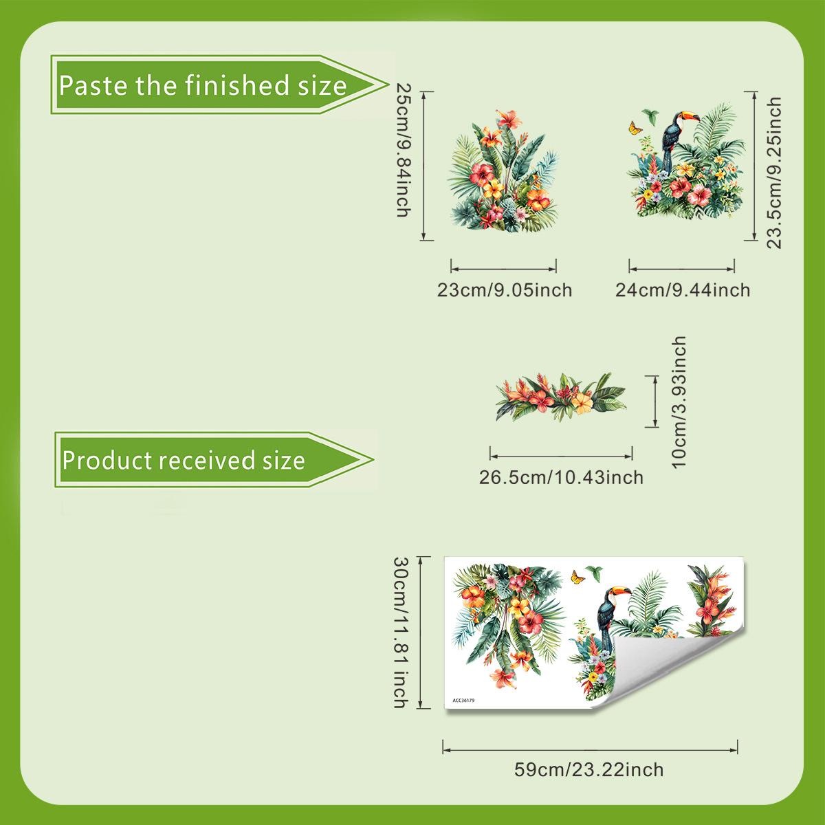 Тропические джунгли цветочные и птичьи самоклеящиеся декоративные наклейки для ванной 30*60cm
Тропические джунгли цветочные и птичьи самоклеящиеся декоративные наклейки для ванной 30*60cm