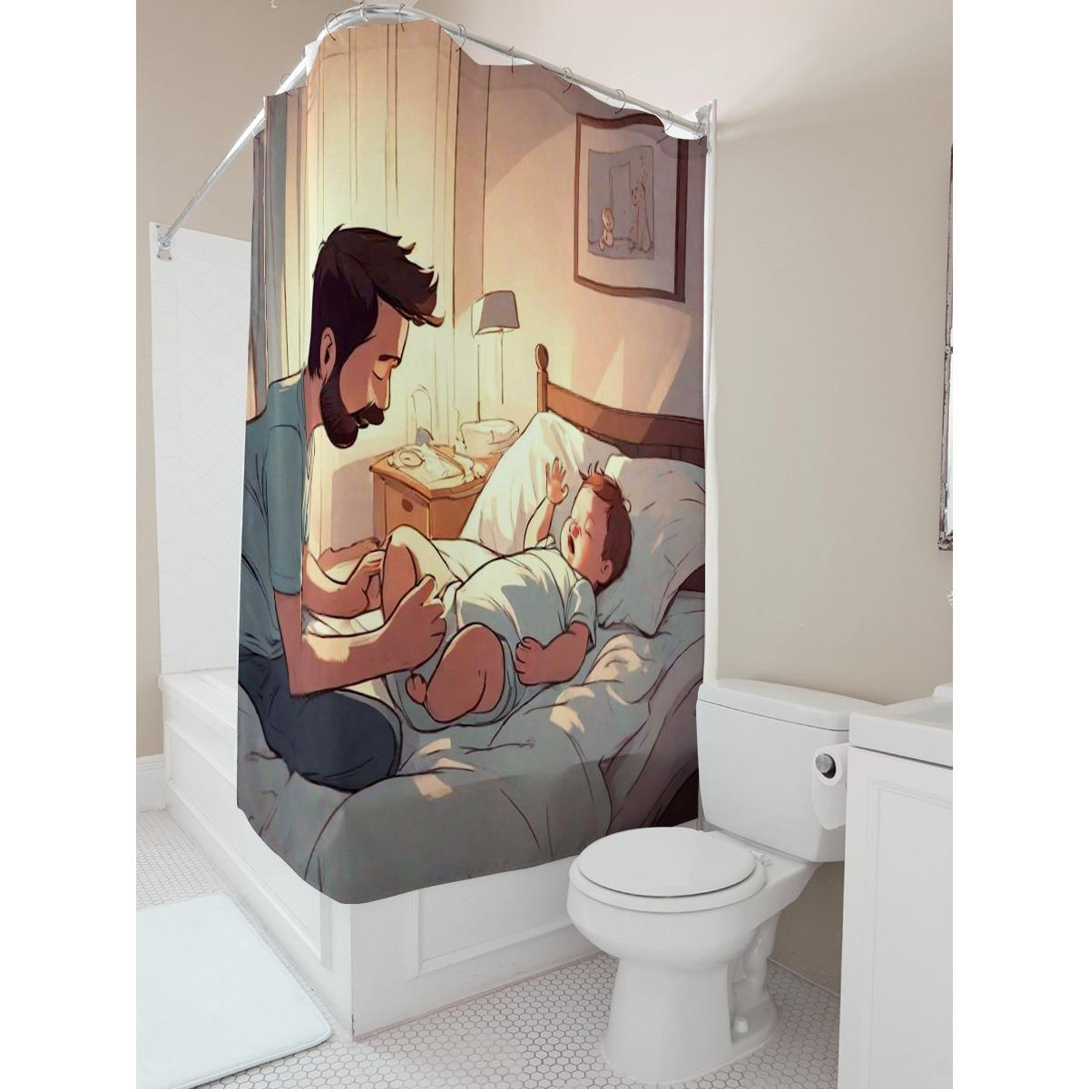Father And Baby In Bed Waterproof Shower Curtain W60H190(CM)-1 Pcs
Father And Baby In Bed Waterproof Shower Curtain W60H190(CM)-1 Pcs