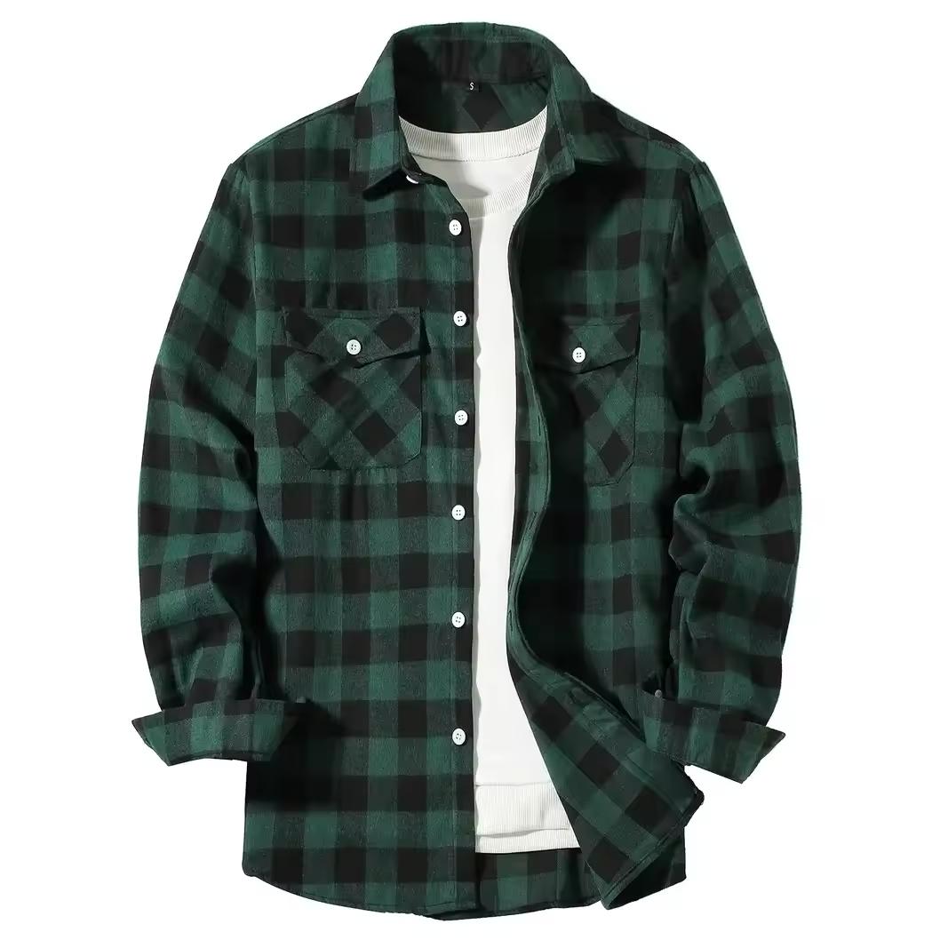 Men s Plaid Shirts Single Breaste Classic Plaid Smart Casual Flannel Shirt Long Sleeved Chest Two Pockets Design Spring Autumn Men Tops XS темно-зелений колір
Men s Plaid Shirts Single Breaste Classic Plaid Smart Casual Flannel Shirt Long Sleeved Chest Two Pockets Design Spring Autumn Men Tops XS темно-зелений колір