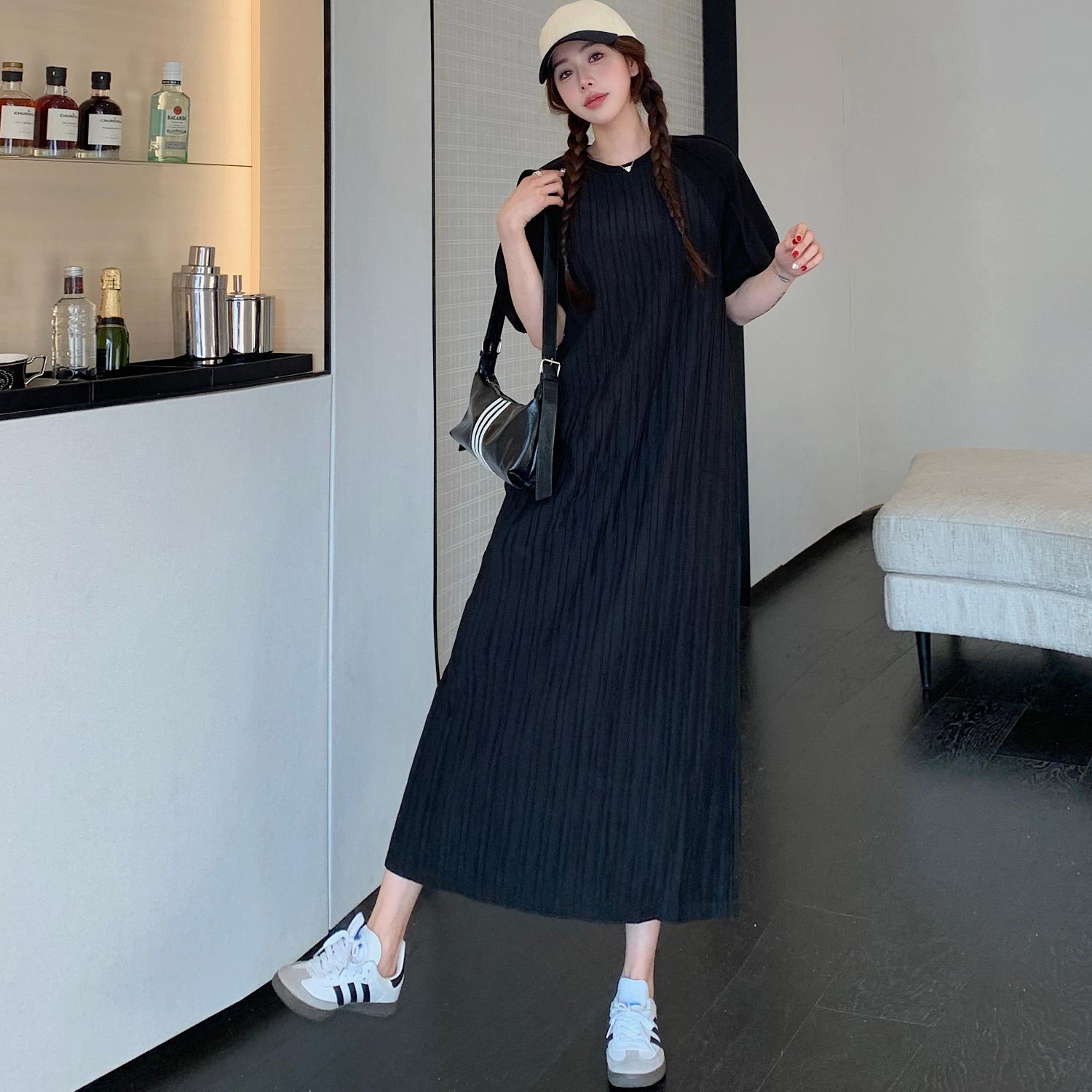 DIMANAF 2025 Summer Plus Size Dress Women Casual Vintage Short Sleeve Pleated Black Long Dress Loose Basic Dress L чёрный
DIMANAF 2025 Summer Plus Size Dress Women Casual Vintage Short Sleeve Pleated Black Long Dress Loose Basic Dress L чёрный