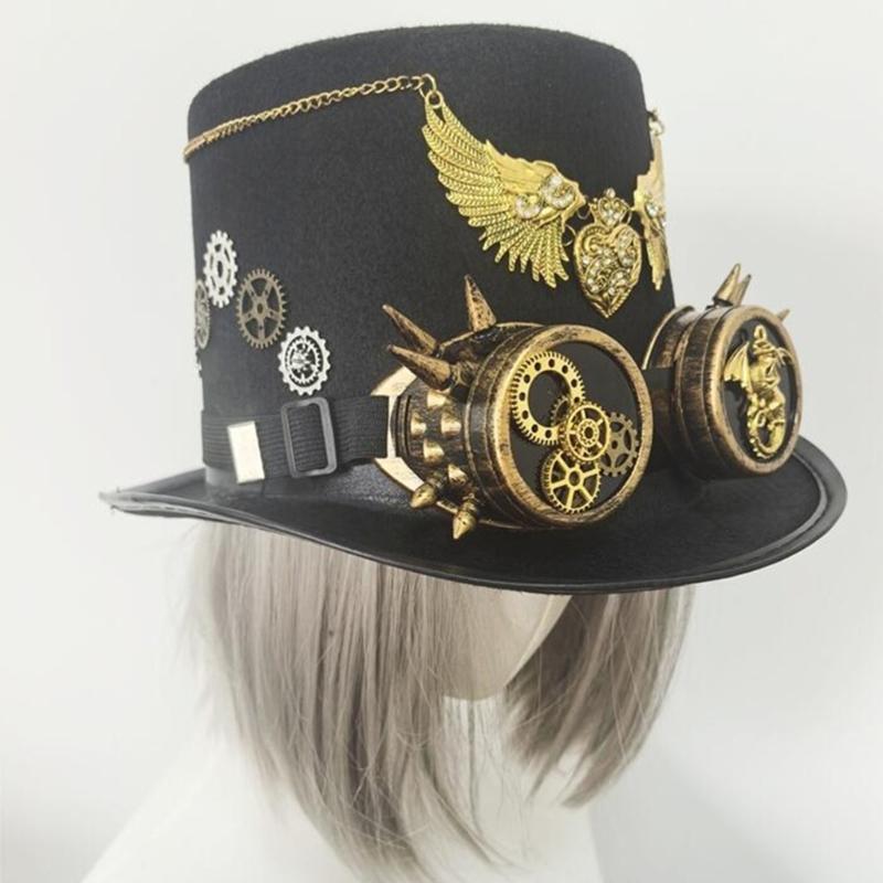 Gothic Top Hat Heart Wing Design Goggles Hat Headwear Costume Accessories CN
Gothic Top Hat Heart Wing Design Goggles Hat Headwear Costume Accessories CN