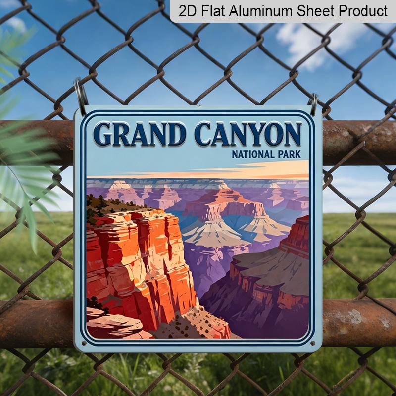 2D Flat, 1pc Vintage Grand Canyon National Park Metal Wall Art Sign - Retro Aluminum Decorative Plaque with Colorful Canyon Landscape Design, Perfect 20*20cm
2D Flat, 1pc Vintage Grand Canyon National Park Metal Wall Art Sign - Retro Aluminum Decorative Plaque with Colorful Canyon Landscape Design, Perfect 20*20cm
