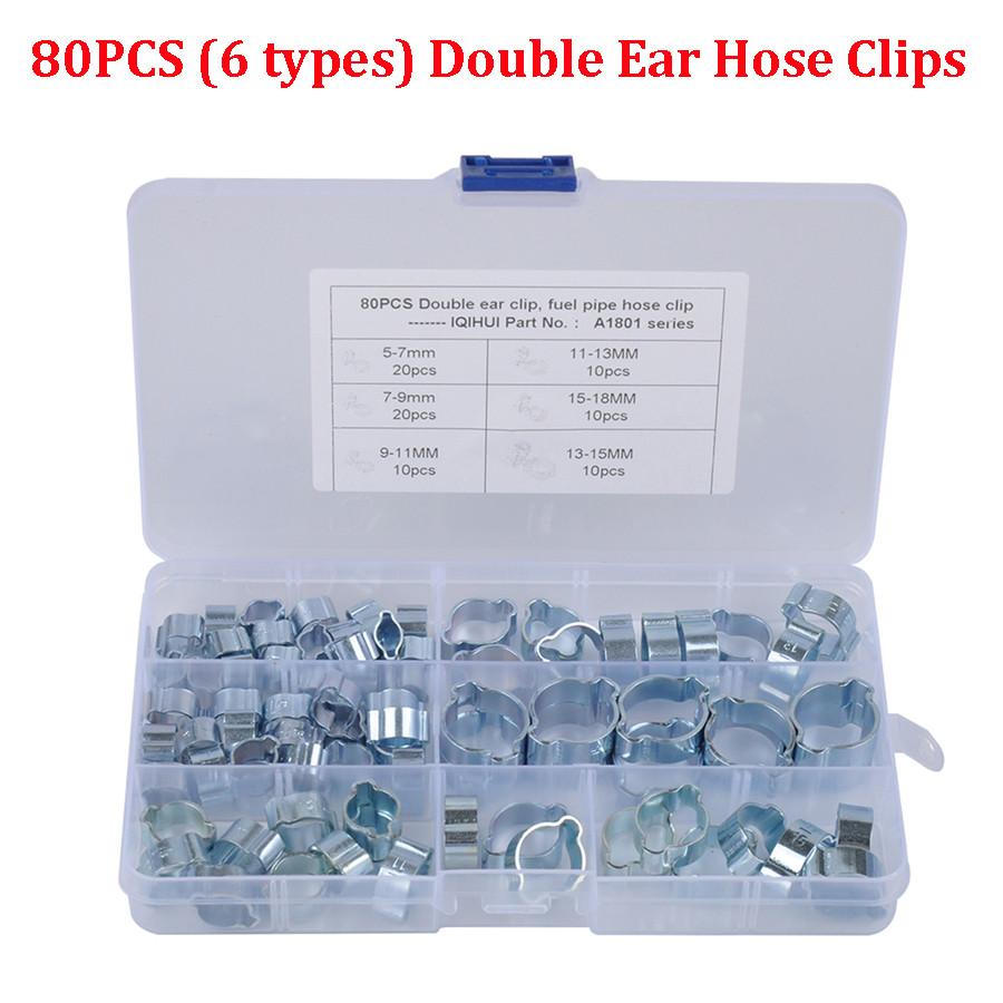 Hose binaural clamp-80PCS (6 types)
Hose binaural clamp-80PCS (6 types)