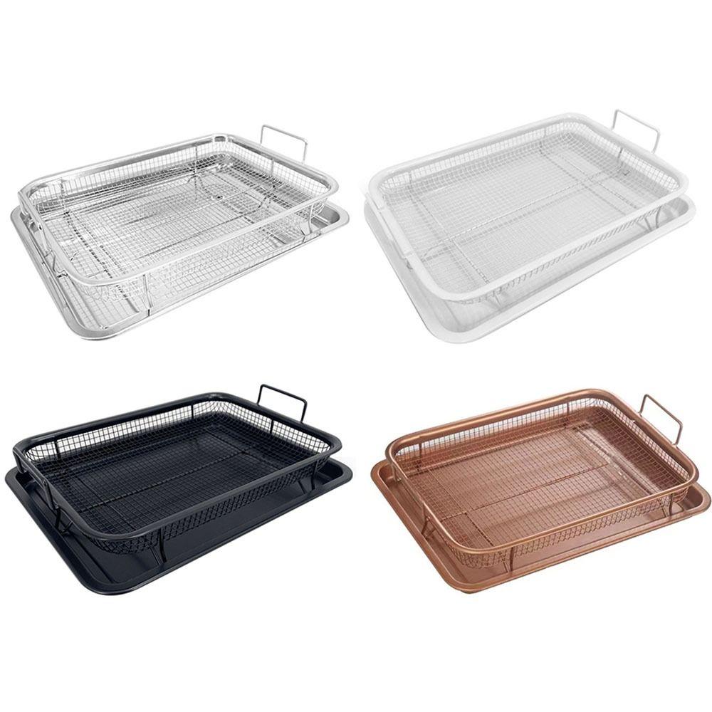 Nonstick Air Fryer Basket & Tray Elevated Mesh 2 in 1 Grid Air Fryer Holder Baking golden-Small size
Nonstick Air Fryer Basket & Tray Elevated Mesh 2 in 1 Grid Air Fryer Holder Baking golden-Small size