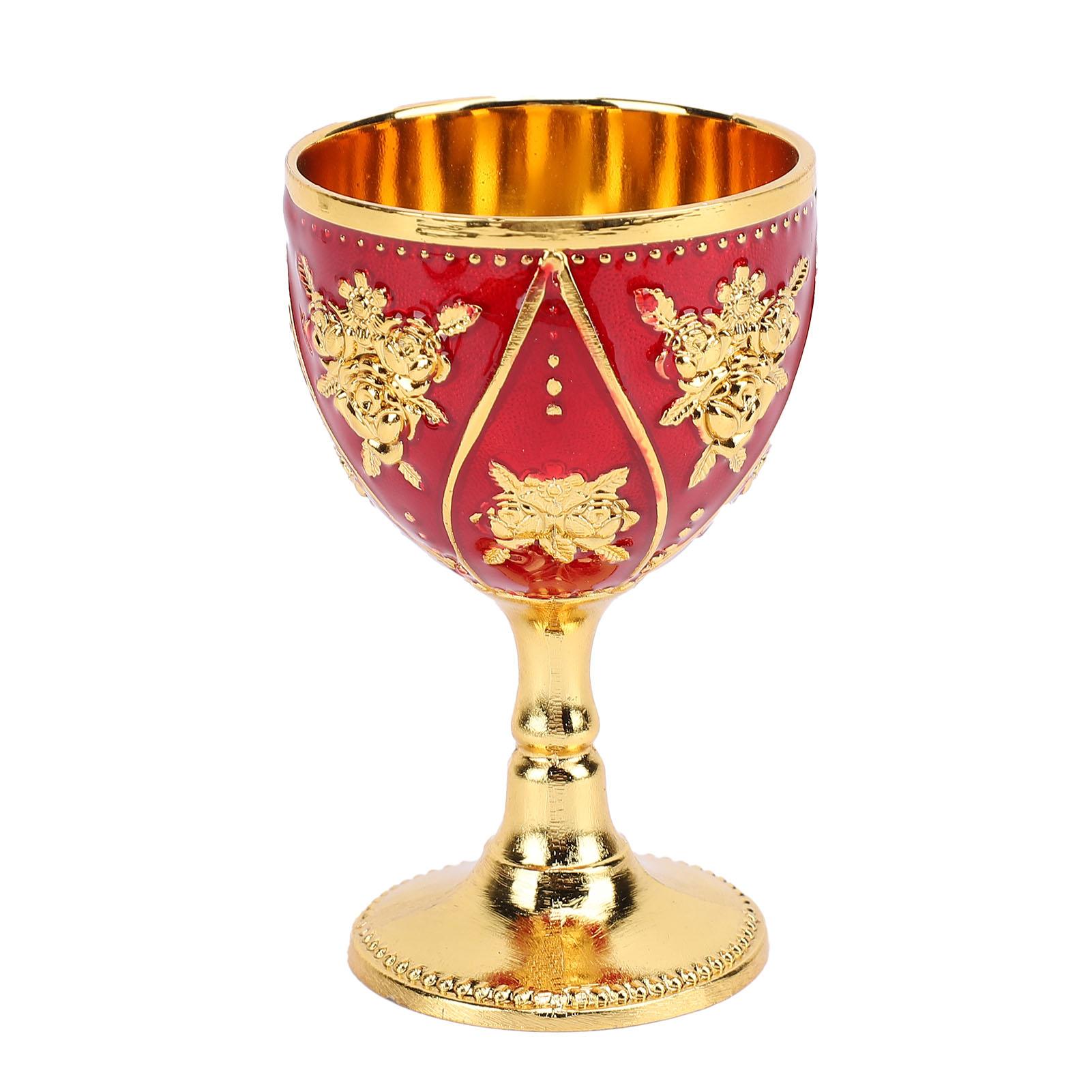 Сплав Бокал для вина 30 мл Европейский стиль Высокий класс Домашнее использование Винтаж Металл Узор розы Золото Красный