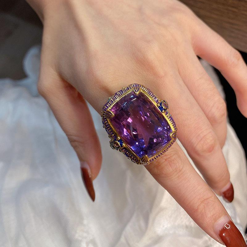 Foydjew Italian Vintage Jewelry Enamel Color Amethyst Rings Pendant Necklaces Medieval Style Banquet Jewelry Sets For Women resizable
Foydjew Italian Vintage Jewelry Enamel Color Amethyst Rings Pendant Necklaces Medieval Style Banquet Jewelry Sets For Women resizable
