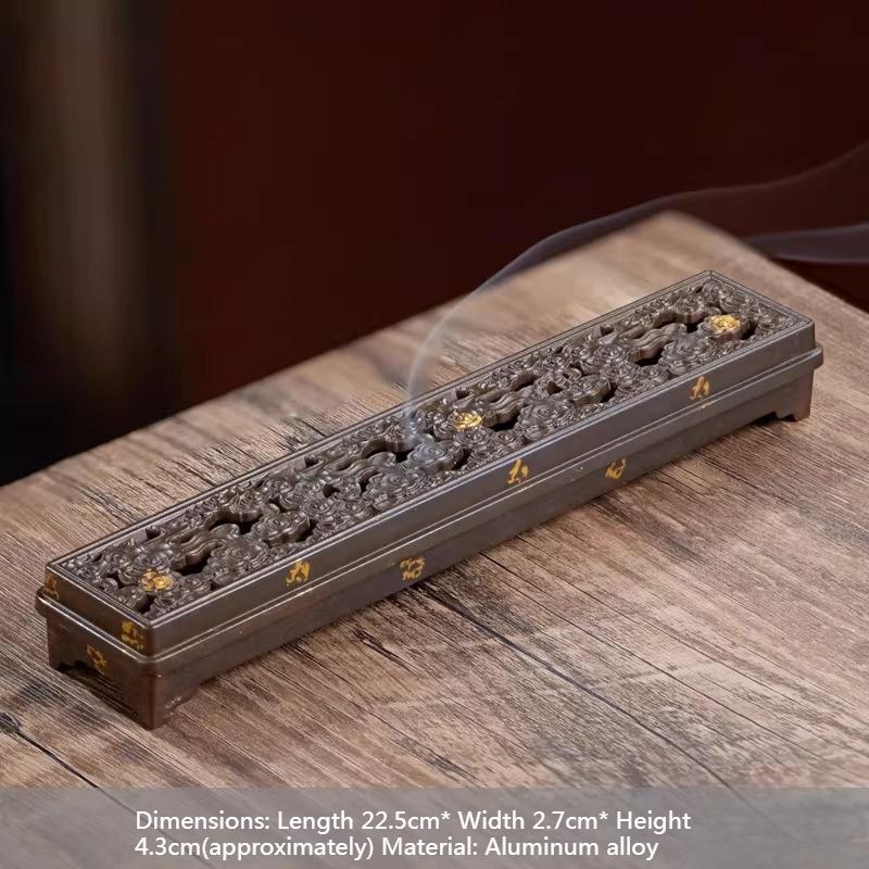 Lying Incense Burner/Aluminum Alloy Hollow Carved Auspicious Cloud Pattern Home Indoor Incense Box Desktop Creative Ornament
Lying Incense Burner/Aluminum Alloy Hollow Carved Auspicious Cloud Pattern Home Indoor Incense Box Desktop Creative Ornament