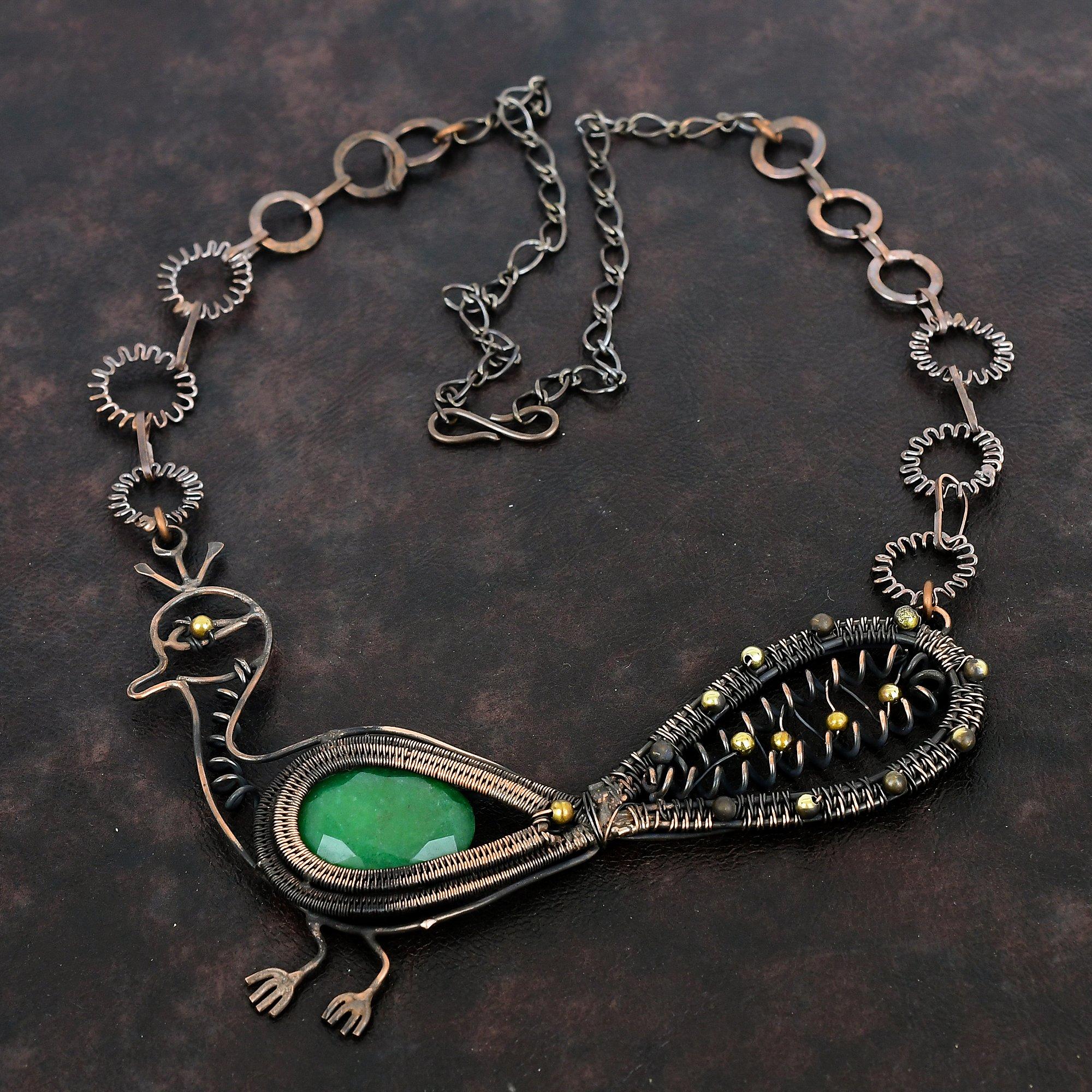 Faceted Zambian Emerald Necklace Copper Wire Wrapped Gemstone Necklace Copper Jewelry Peacock Necklace Adjustable Necklace Engagement Gifts Adjustable
Faceted Zambian Emerald Necklace Copper Wire Wrapped Gemstone Necklace Copper Jewelry Peacock Necklace Adjustable Necklace Engagement Gifts Adjustable