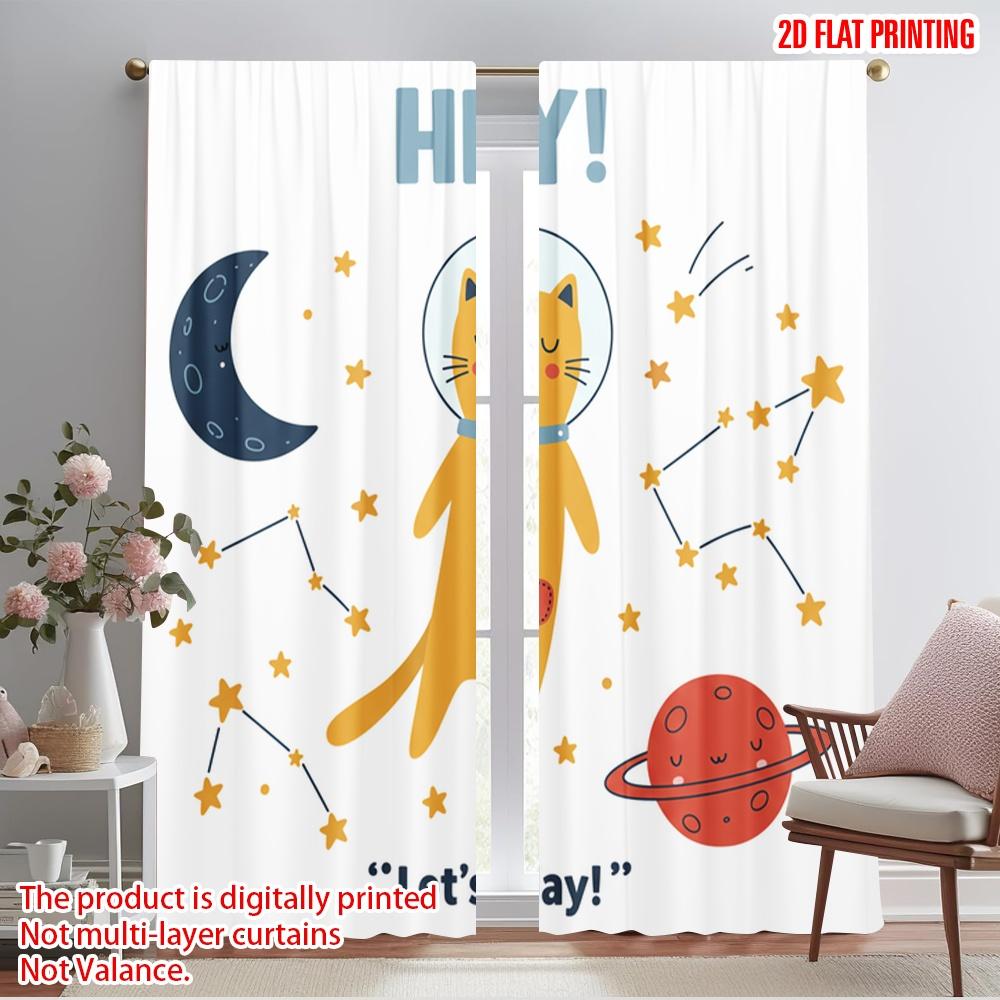 2pcs 2D flat printing Drapes Space Cat Playful Astronaut Polyester Without Electricity Festive Wall Decor Use for Parties and 52.50×116.00 CM 2pcs
2pcs 2D flat printing Drapes Space Cat Playful Astronaut Polyester Without Electricity Festive Wall Decor Use for Parties and 52.50×116.00 CM 2pcs