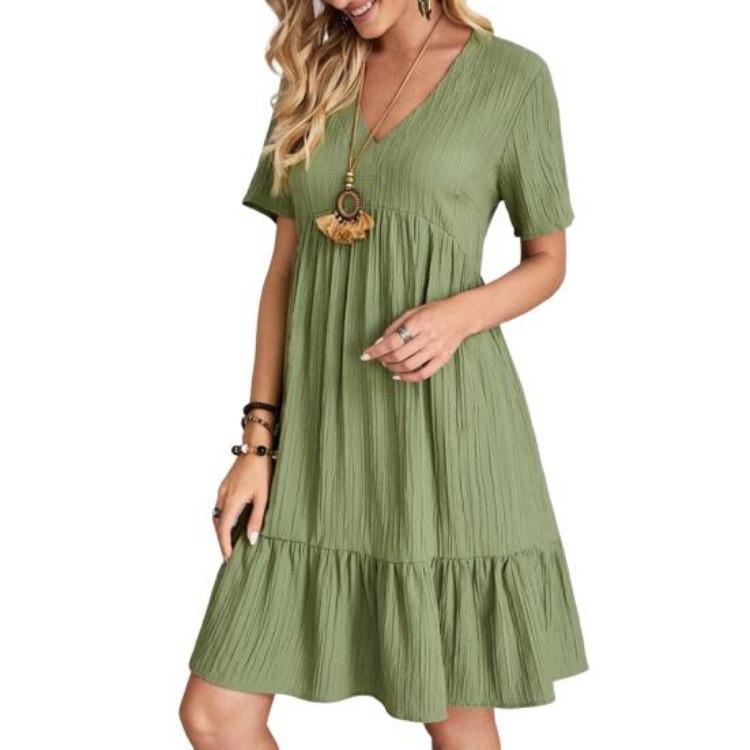 Elegant Summer Dress Ladies Casual Loose Midi Dress Streetwear Solid Color Cozy Vacation Clothing M зелёный
Elegant Summer Dress Ladies Casual Loose Midi Dress Streetwear Solid Color Cozy Vacation Clothing M зелёный